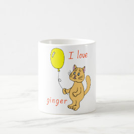 Minimale klap Ik hou van Mok met gemberkattenkoffi