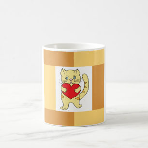Minimale klap Ik hou van Mok met gemberkattenkoffi