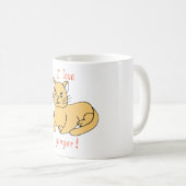 Minimale klap Ik hou van Mok met gemberkattenkoffi (Voorkant rechts)