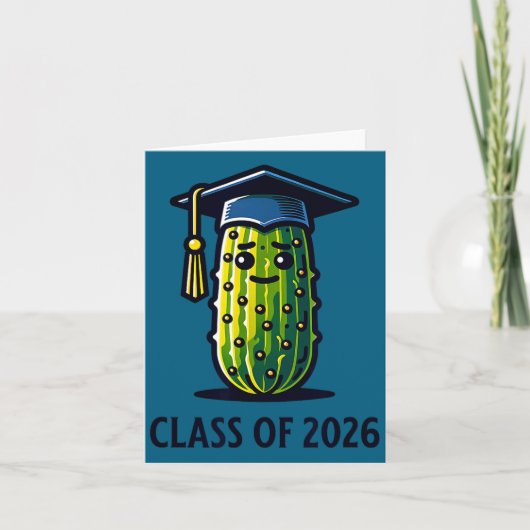 Minimale Klas 2026 Afstudeer Augurk Trendy Kaart (Voorkant)