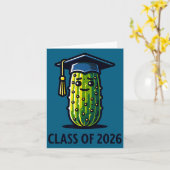 Minimale Klas 2026 Afstudeer Augurk Trendy Kaart (Gele Bloem)