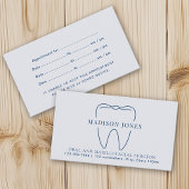 Minimale klasse blauwe tandarts afspraak visitekaartje