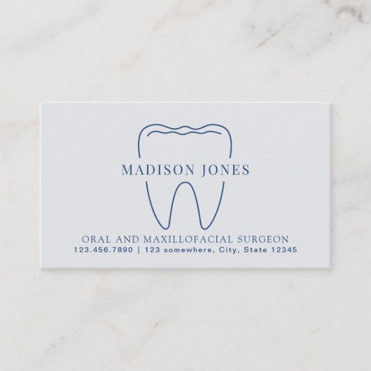 Minimale klasse blauwe tandarts afspraak visitekaartje (Voorkant)