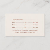 Minimale klasse terracotta tandarts afspraak visitekaartje (Achterkant)