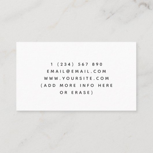 Minimale Klassic Black & White Borstvoeding mama Visitekaartje (Achterkant)