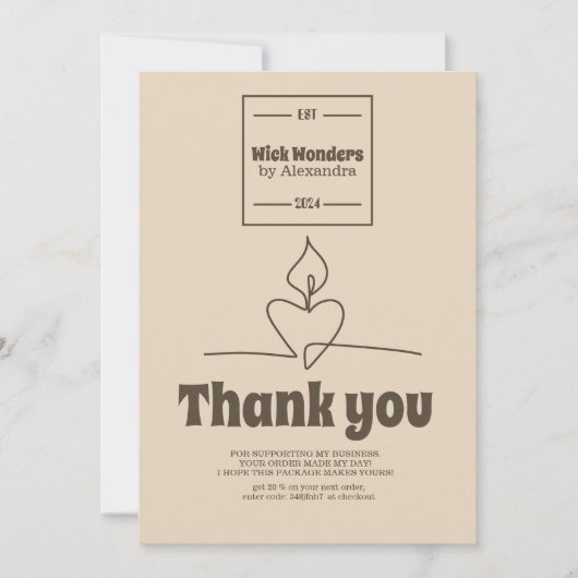 Minimale Klassieke Apothecaire Kaars Bedankkaart (Voorkant)