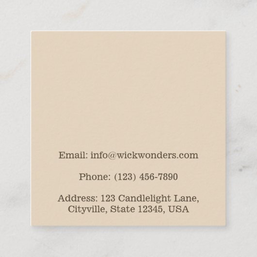 Minimale Klassieke Apothecaire Kaars Vierkante Visitekaartje (Achterkant)