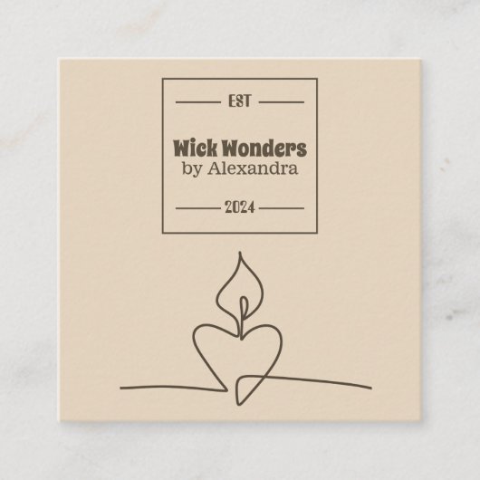 Minimale Klassieke Apothecaire Kaars Vierkante Visitekaartje (Voorkant)