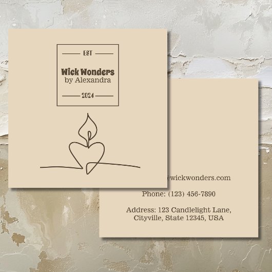 Minimale Klassieke Apothecaire Kaars Vierkante Visitekaartje