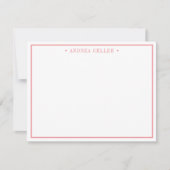 Minimale klassieke Blush Pink Border Notitiekaartje (Voorkant)