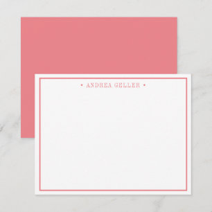 Minimale klassieke Blush Pink Border Notitiekaartje