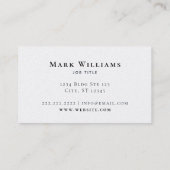 Minimale klassieke, donkere Blauwgroen blauw elega Visitekaartje (Achterkant)