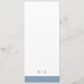 Minimale klassieke Eenvoudige Elegant Dusty Blue W Programmakaart (Achterkant)