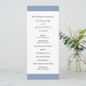 Minimale Klassieke Eenvoudige Elegante Stofblauwe Programmakaart (Staand voorkant)