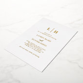 Minimale klassieke Elegant Gold Engagement Party Folie Uitnodiging (Gedraaid)