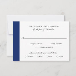 Minimale klassieke formele marine blauw elegante b RSVP kaartje