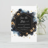 Minimale klassieke hemelse bruiloft save the date (Staand voorkant)