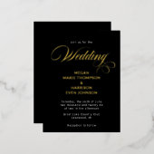 Minimale klassieke huwelijksuitnodiging folie uitnodiging briefkaart (Voorkant / Achterkant)