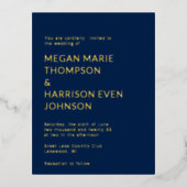 Minimale klassieke huwelijksuitnodiging folie uitnodiging briefkaart (Voorkant)