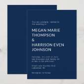 Minimale klassieke huwelijksuitnodiging kaart (Voorkant / Achterkant)