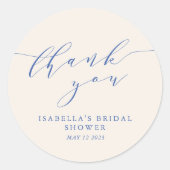 Minimale klassieke Ivory Blue Vrijgezellenfeest Be Ronde Sticker (Voorkant)