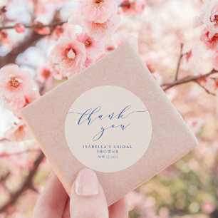 Minimale klassieke Ivory Blue Vrijgezellenfeest Be Ronde Sticker