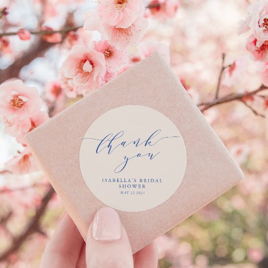 Minimale klassieke Ivory Blue Vrijgezellenfeest Be Ronde Sticker