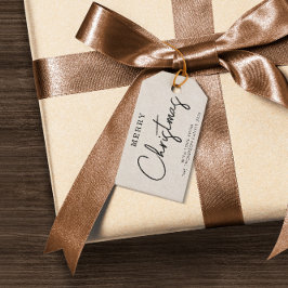 Minimale klassieke kerstfeestdag cadeaulabel