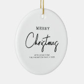 Minimale klassieke kerstfeestdag keramisch ornament (Rechts)