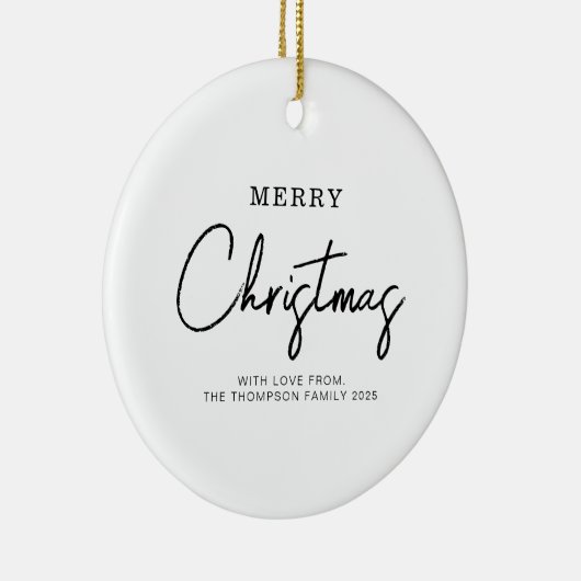 Minimale klassieke kerstfeestdag keramisch ornament (Rechts)