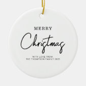 Minimale klassieke kerstfeestdag keramisch ornament (Voorkant)