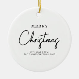 Minimale klassieke kerstfeestdag keramisch ornament