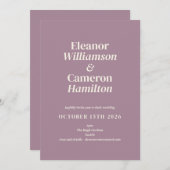 Minimale klassieke Lila Mauve Design Weddenschap I Kaart (Voorkant / Achterkant)