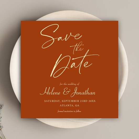 Minimale klassieke moderne elegante bruiloft save the date