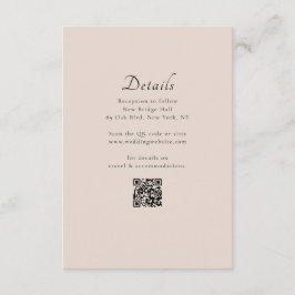 Minimale klassieke moderne QR-code bruiloft detail Informatiekaartje