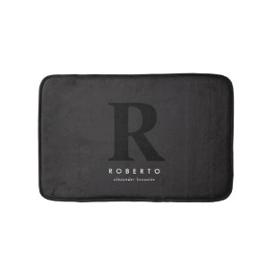 Minimale Klassieke Moderne Zwarte Monogram Badmat