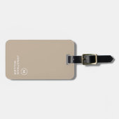 Minimale klassieke monogram beige bagagelabel (Voorkant horizontaal)