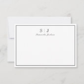 Minimale klassieke monogram-briefkaart bedankkaart (Voorkant)