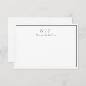 Minimale klassieke monogram-briefkaart bedankkaart (Voorkant / Achterkant)