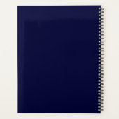 Minimale klassieke monogram Naam Datum Navy Blue Planner (Achterkant)
