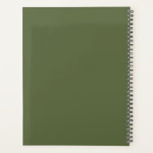 Minimale klassieke monogram Naam Olive Planner (Achterkant)