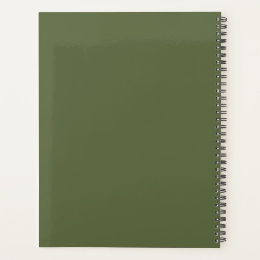 Minimale klassieke monogram Naam Olive Planner (Achterkant)