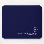 Minimale Klassieke monogram Navy Blue Muismat (Voorkant)