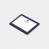 Minimale Klassieke monogram Navy Blue Post-it® Notes (Schuin)