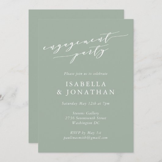 Minimale klassieke opslagpartij kaart (Voorkant / Achterkant)