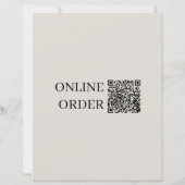 Minimale Klassieke Restaurant Menu Afbeeldingen QR (Achterkant)