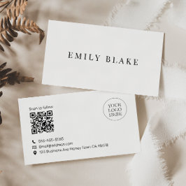 Minimale Klassieke Scannable QR-code Zakelijk Visitekaartje