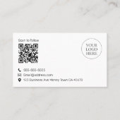 Minimale Klassieke Scannable QR-code Zakelijk Visitekaartje (Achterkant)