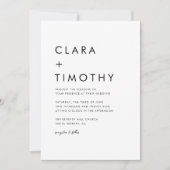 Minimale klassieke script moderne bruiloft uitnodi kaart (Voorkant)