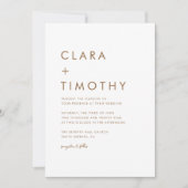 Minimale klassieke script moderne bruiloft uitnodi kaart (Voorkant)